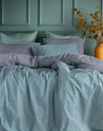Ensemble de housse de couette de luxe bleu aqua, literie en percale 200 fils