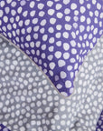 Purple & Grey Polka Dot Cotton Duvet Cover Bedding Set (EU)