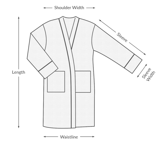 Leruum Bathrobe Measurement (S-M) Small Medium Size (L-XL) Large XLarge Size