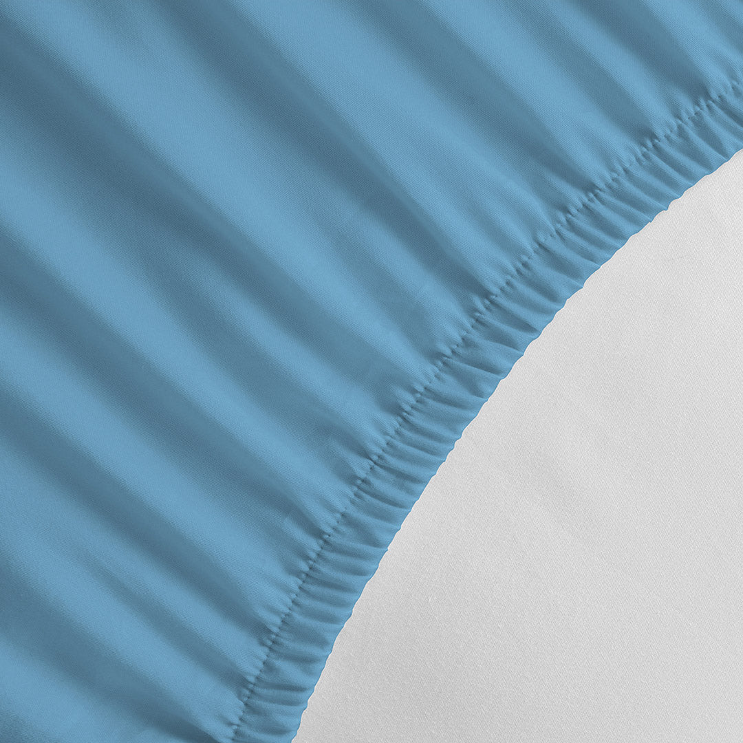 Drap-housse 100 % coton uni à poche profonde