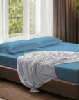 100% Cotton Extra Deep Pocket Blue Fitted Sheet