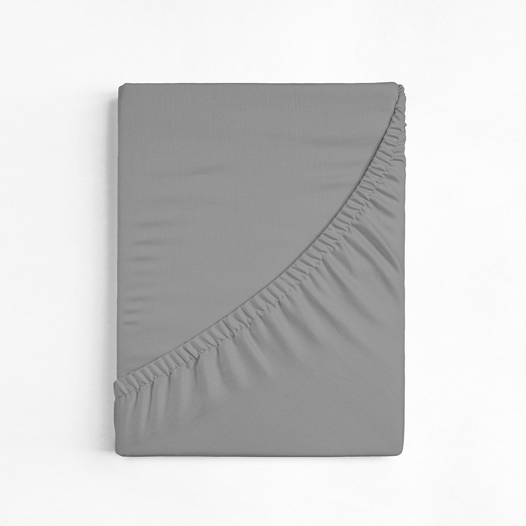 Grey Sateen King Bedding Bundle (Duvet Cover Set and Throw)