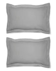 One Pair Cotton Dark Grey Oxford Pillowcase - Pillow Cover