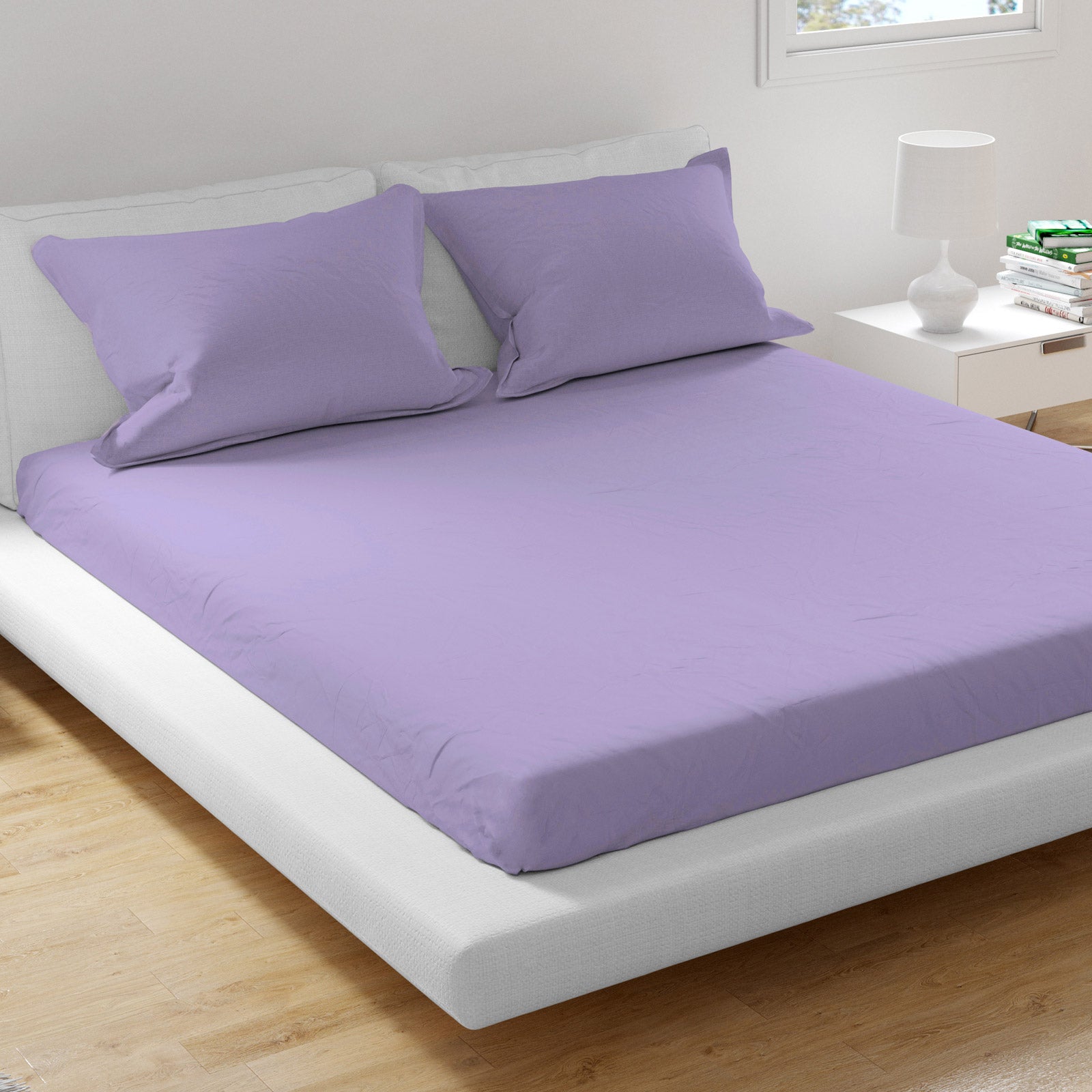 Drap-housse 100 % coton uni à poche profonde
