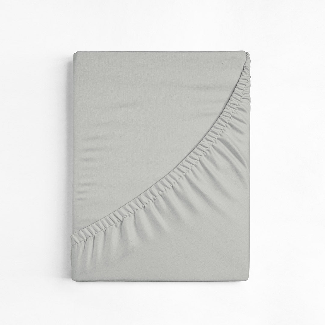 100% Cotton Extra Deep Pocket Light Grey Fitted Sheet