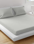 Back To School Bundle - Grey Greek Key Double Bedding (Duvet Cover Set, Throw, Fitted Sheet, Pillowcases)