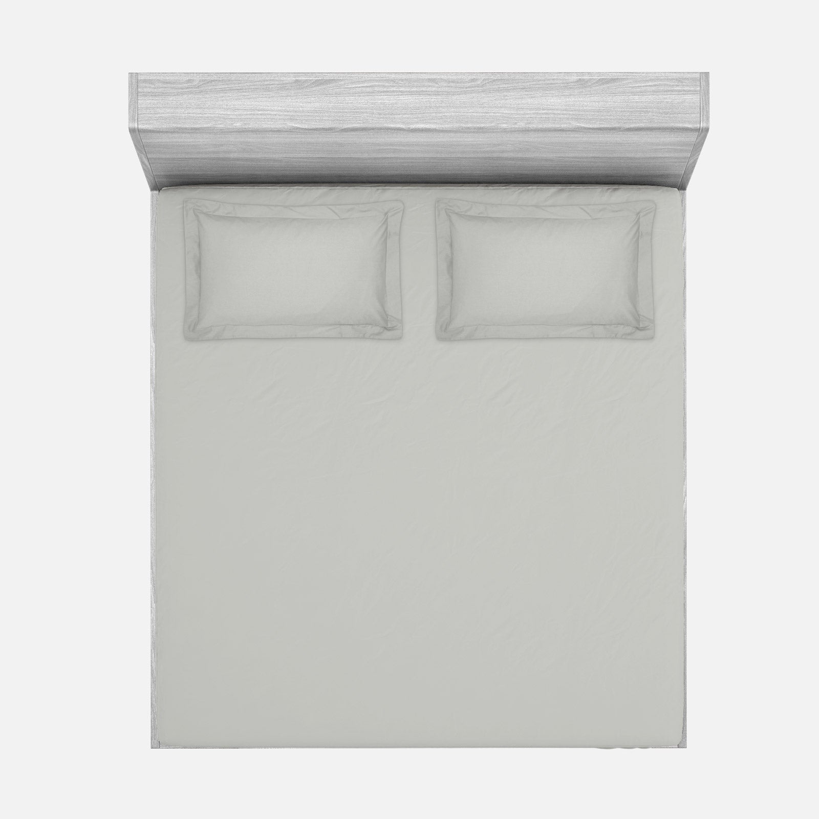 Une paire de taies d'oreiller Oxford 100 % coton uni, bordure de 5 cm.