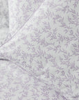 One Pair Pure Lilac Floral 200TC Cotton Percale Oxford Pillowcase