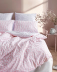luxury percale bedding lilac pink ditsy floral duvet cover set