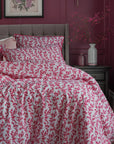 luxury percale bedding white magenta floral duvet cover set