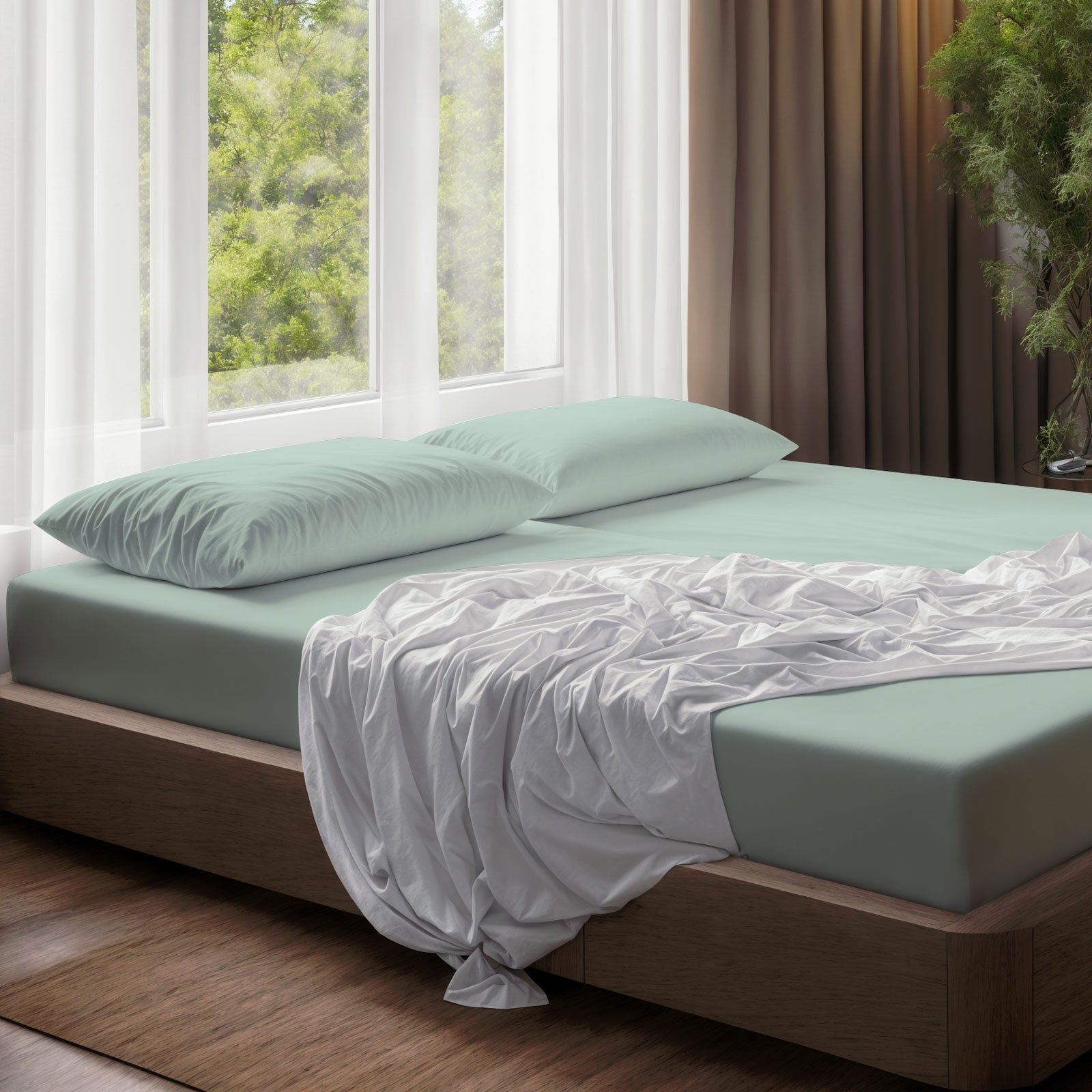 100% Cotton Extra Deep Pocket Mint Green Fitted Sheet