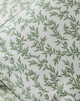 One Pair Pure Olive Green Floral 200TC Cotton Percale Oxford Pillowcase