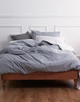 oslo dark grey chevron duvet cover set