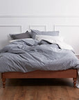 oslo dark grey chevron duvet cover set