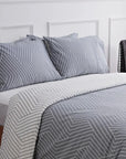 oslo dark grey chevron duvet cover set
