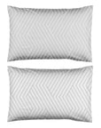 One Pair Oslo Light Grey Chevron 100% Cotton Standard Pillowcase