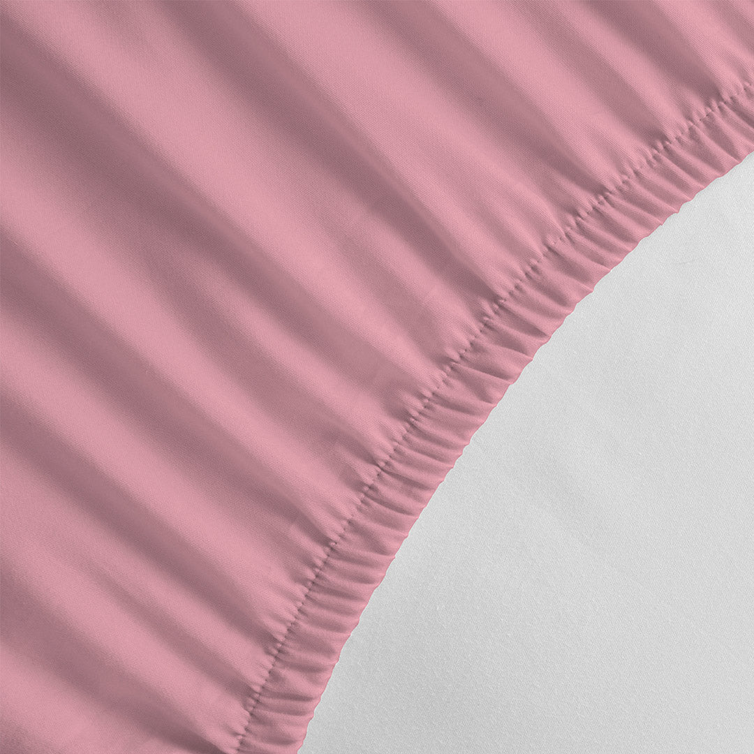 100% Cotton Extra Deep Pocket Pink Fitted Sheet