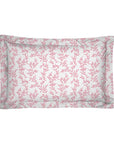 One Pair Pure Pink Floral 200TC Cotton Percale Oxford Pillowcase