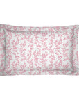 One Pair Pure Pink Floral 200TC Cotton Percale Oxford Pillowcase