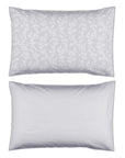 One Pair Pure Grey Floral 200TC Cotton Percale Standard Pillowcase