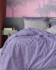 Purple & Grey Polka Dot Cotton Duvet Cover Bedding Set (EU)