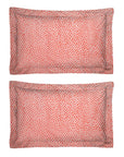 One Pair Pink Coral Polka Dot 100% Cotton Percale 200TC Oxford Pillowcase