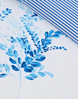 Parure de lit avec housse de couette en coton à fleurs bleu Sevilla (UE)