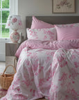 sevilla pink floral duvet cover set