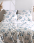 french country toile de jouy blue white duvet cover set