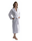 unisex white cotton waffle hotel spa robe dressing gown bathrobes