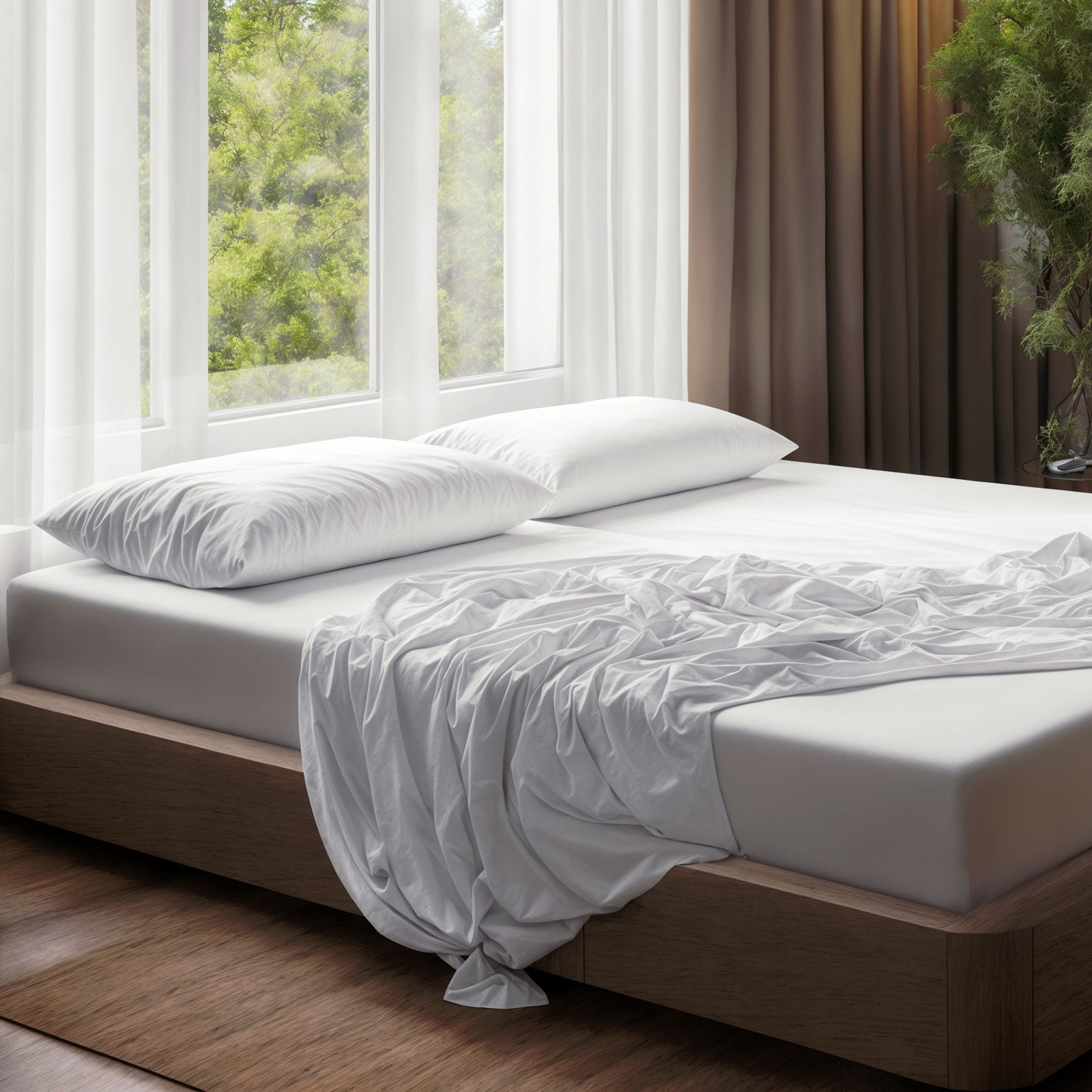 100% Cotton Extra Deep Pocket White Fitted Sheet