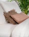Einteiliges perlweiß gestreiftes Bettlaken aus 100 % Baumwollsatin