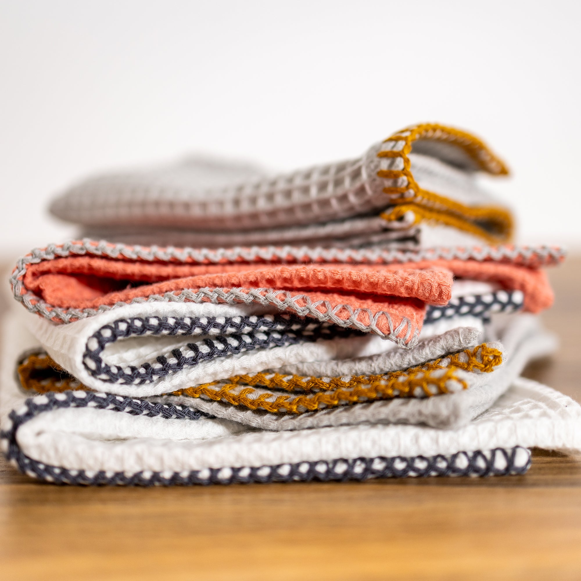 Ensemble de 5 plats à gaufres 100% coton et serviettes à main, ensemble de gants de toilette
