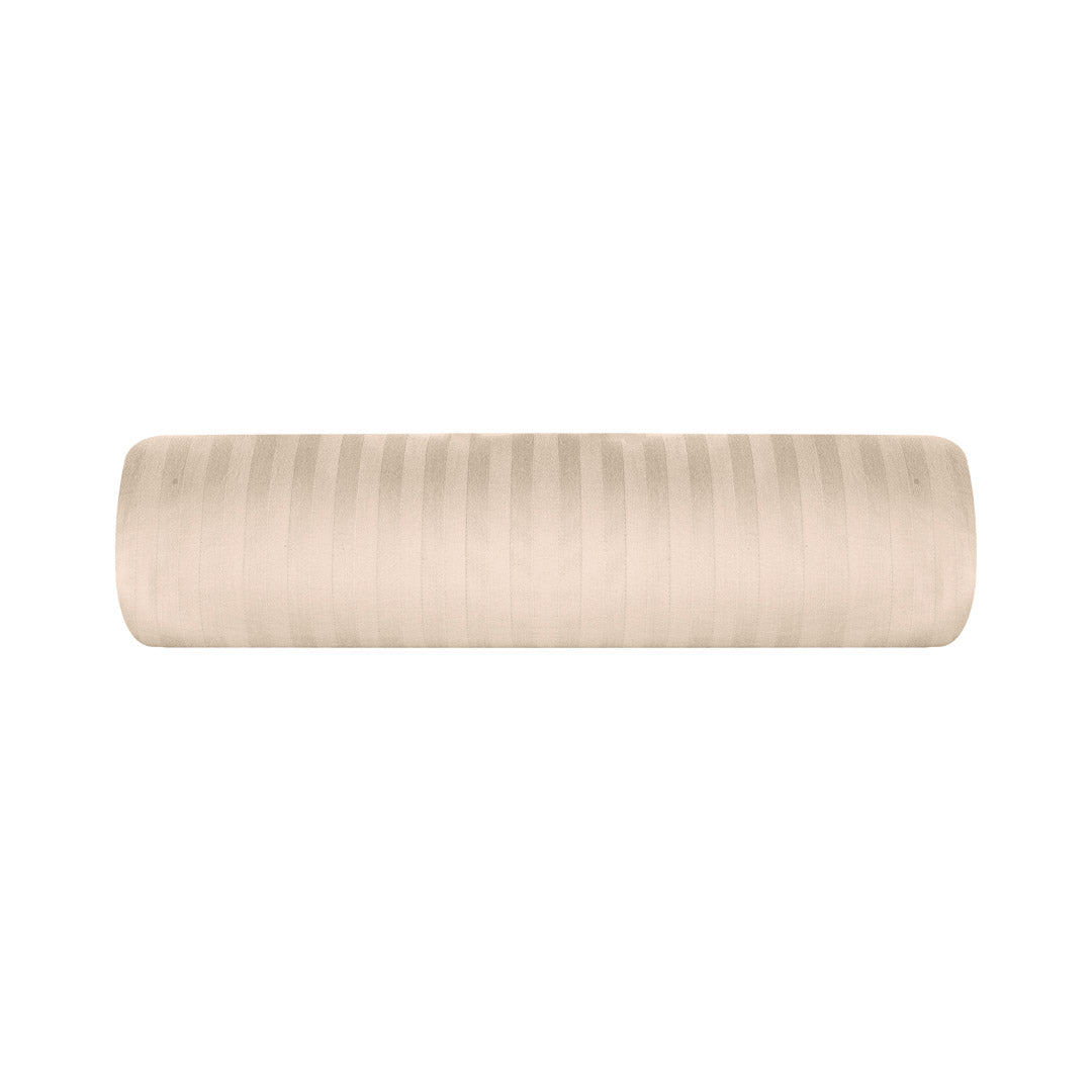 One Piece Cream Striped 100% Cotton Sateen Flat Sheet