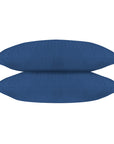Ein Paar marineblau gestreifte Standard-Kissenbezüge aus 100 % Baumwollsatin