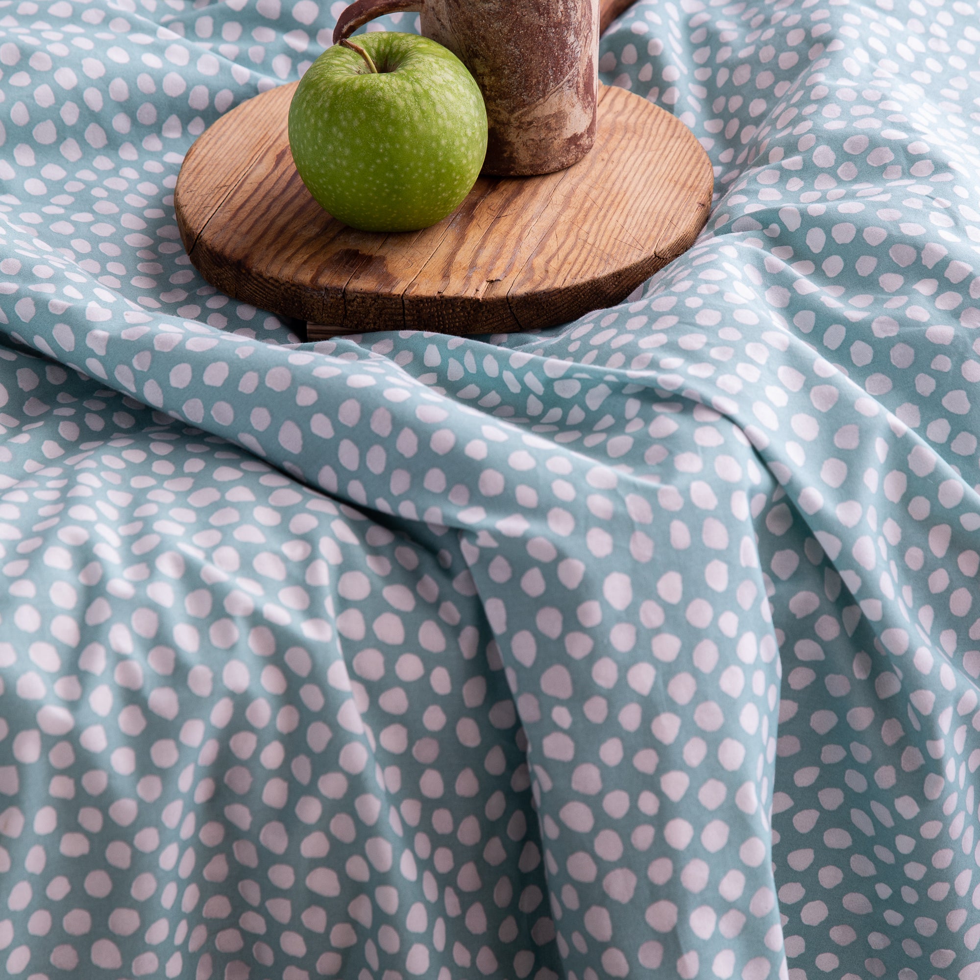 White Spots Blue & Grey Spotty Polka Dots Bedding Duvet Cover Set