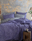 Purple & Grey Polka Dot Cotton Duvet Cover Bedding Set