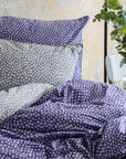 Purple & Grey Polka Dot Cotton Duvet Cover Bedding Set