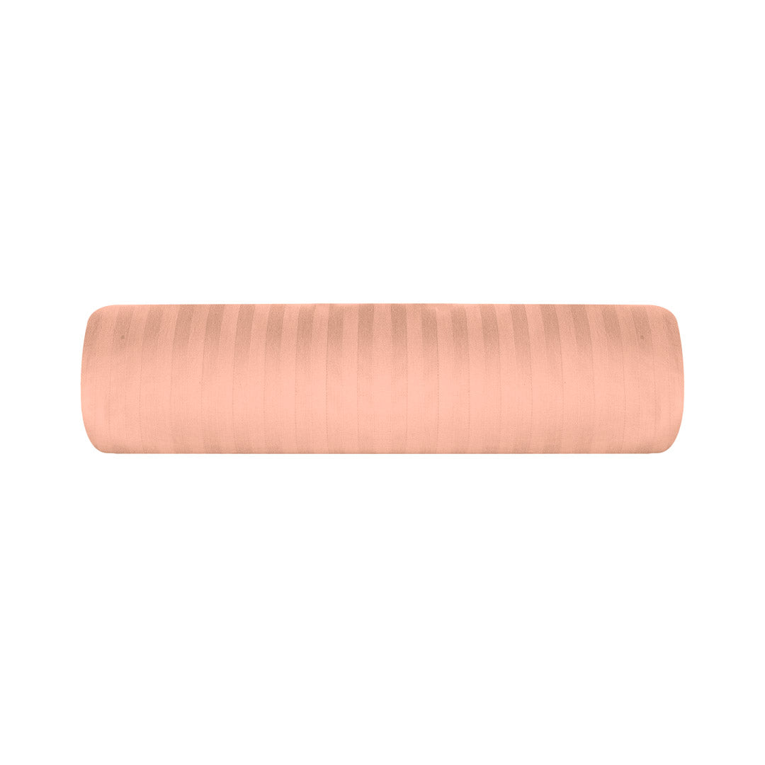 One Piece Blush Striped 100% Cotton Sateen Flat Sheet