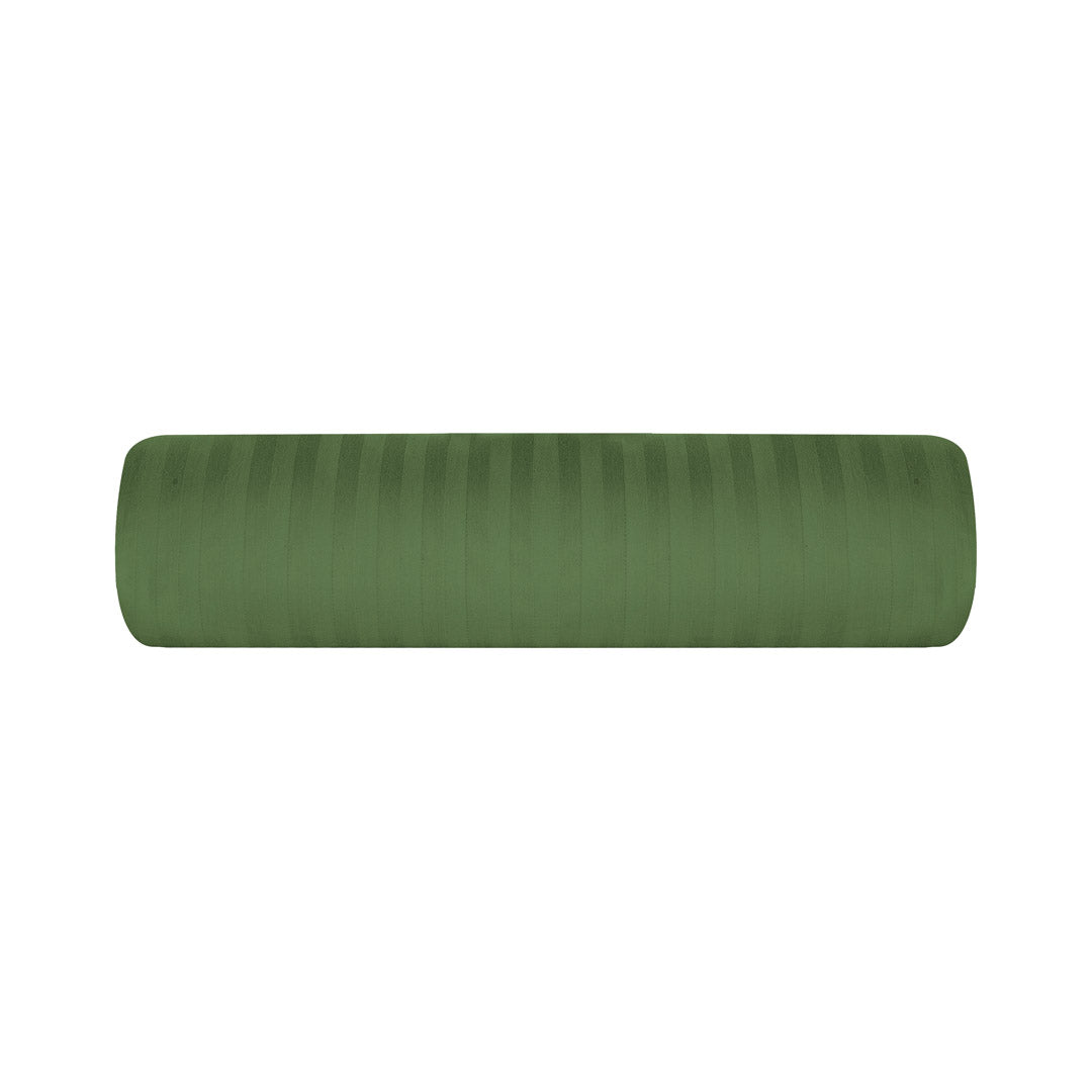 One Piece Green Striped 100% Cotton Sateen Flat Sheet