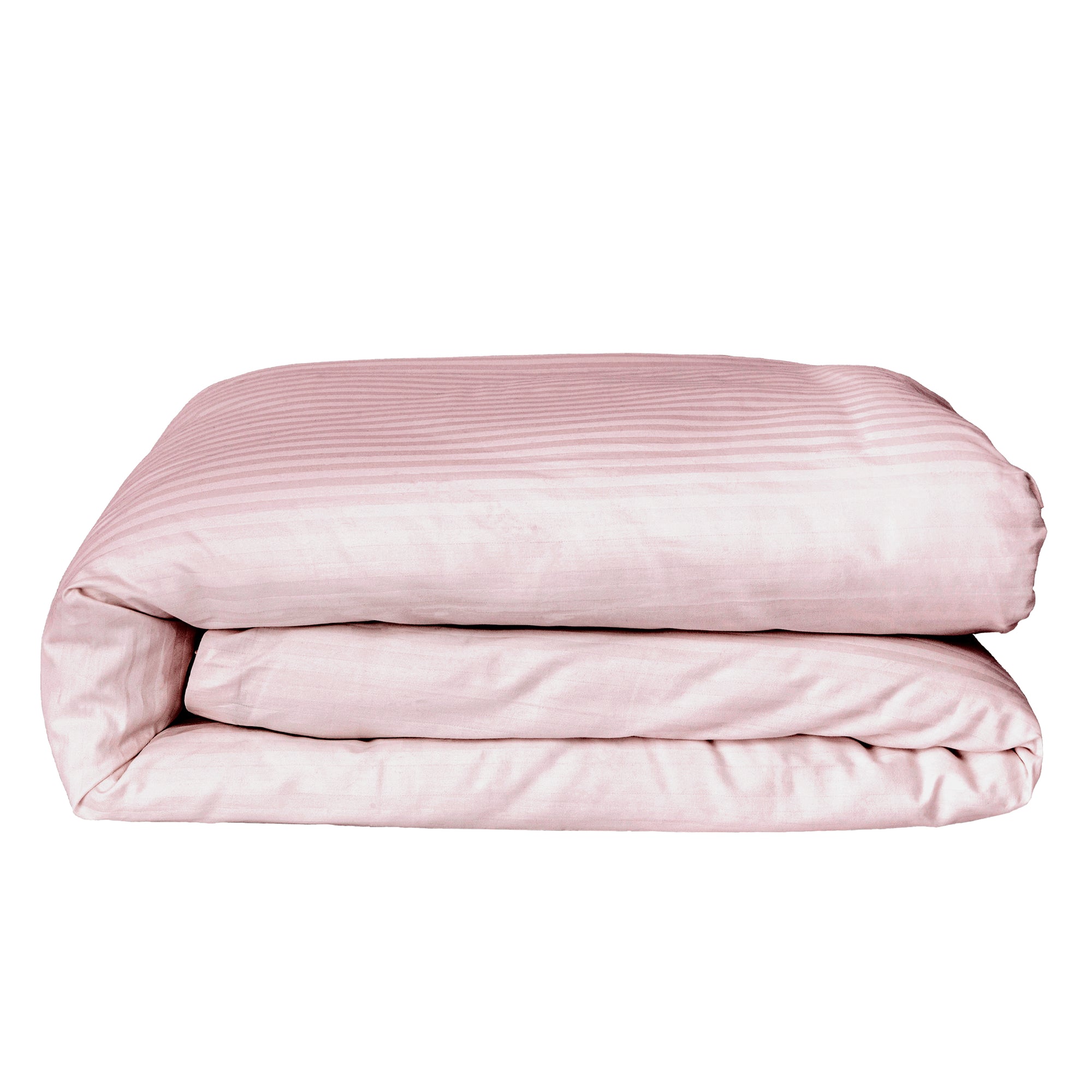 Housse de couette One Piece en satin de coton à rayures blush 100 %