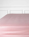 Blush Pink Striped Cotton Sateen Bedding Duvet Cover Set