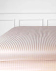 Cream Beige Striped Cotton Sateen Bedding Duvet Cover Set