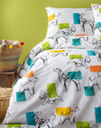 Ditsy Cartoon Dogs Kids Duvet Cover Boys Girls Animal Bedding Set