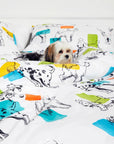 Parure de lit avec housse de couette pour enfants, motif chiens de dessin animé, pour garçons et filles, animaux