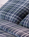 Flannel Green Plaid Brushed Cotton Duvet Cover Bedding Set