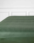 Emerald Green Striped Cotton Sateen Bedding Duvet Cover Set