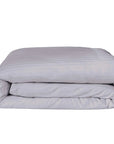 Einteiliger grau gestreifter Bettbezug aus 100 % Baumwollsatin