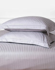 Silver Grey Striped Cotton Sateen Bedding Bundle