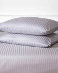 Silver Grey Striped Cotton Sateen Bedding Bundle